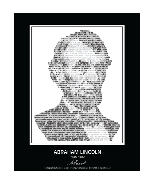 Original Abraham Lincoln Poster in his own words. Image made of Abe Lincoln’s quotes!