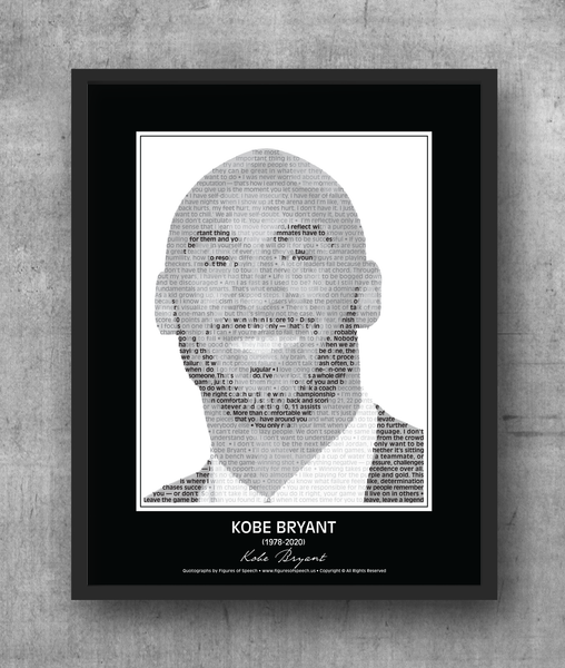 Kobe Bryant Poster in his own words. Image made of Kobe Bryant quotes!