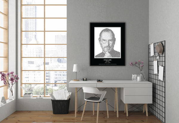 Original Steve Jobs Poster in his own words. Image made of Steve Jobs’ quotes!