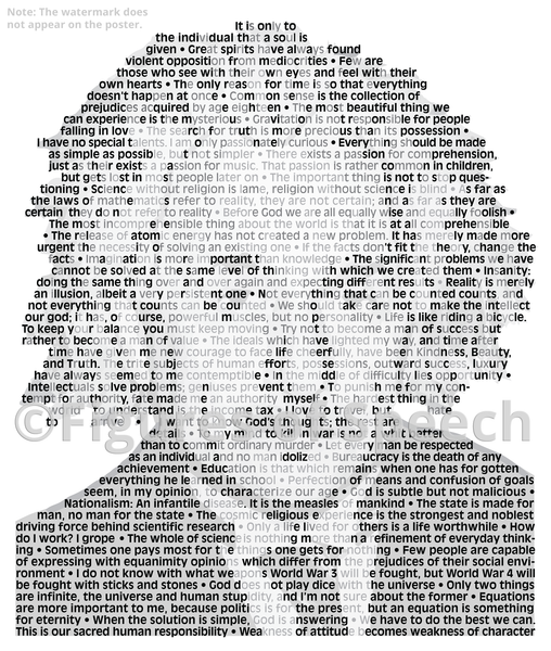Original Albert Einstein Poster in his own words. Image made of Einstein’s quotes!