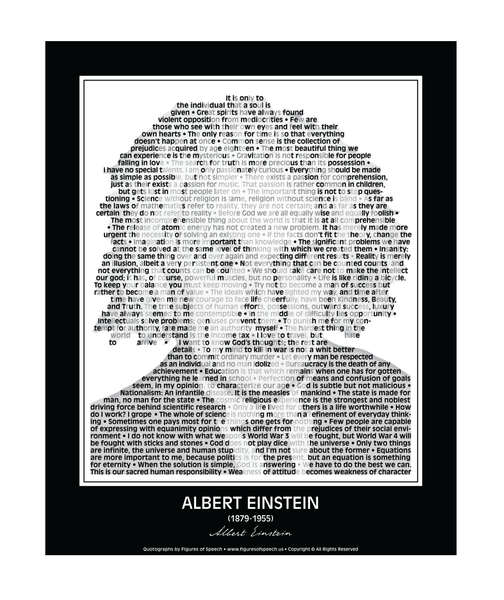 Original Albert Einstein Poster in his own words. Image made of Einstein’s quotes!