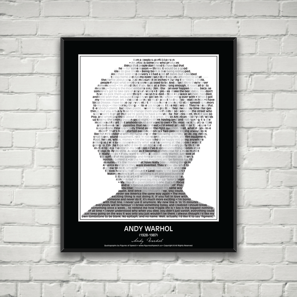 Original Andy Warhol Poster in his own words. Image made of Andy Warhol’s Quotes!