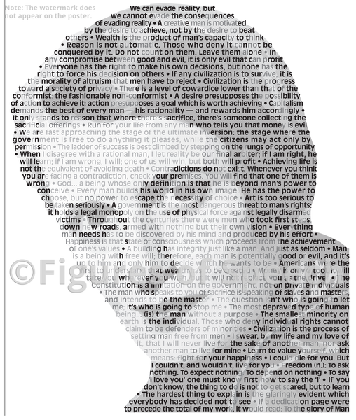 Original Ayn Rand Poster in her own words. Image made of Ayn Rand’s Quotes!
