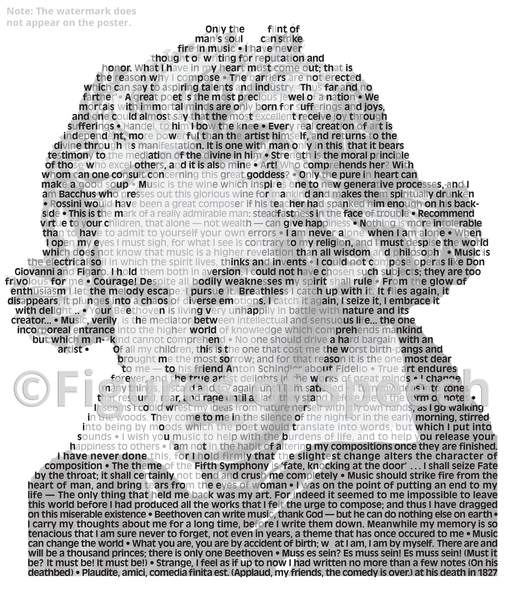 Original Ludwig van Beethoven Poster in his own words. Image made of Beethoven’s quotes!