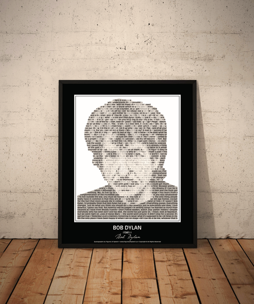 Original Bob Dylan Poster in his own words. Image made of Bob Dylan’s quotes!