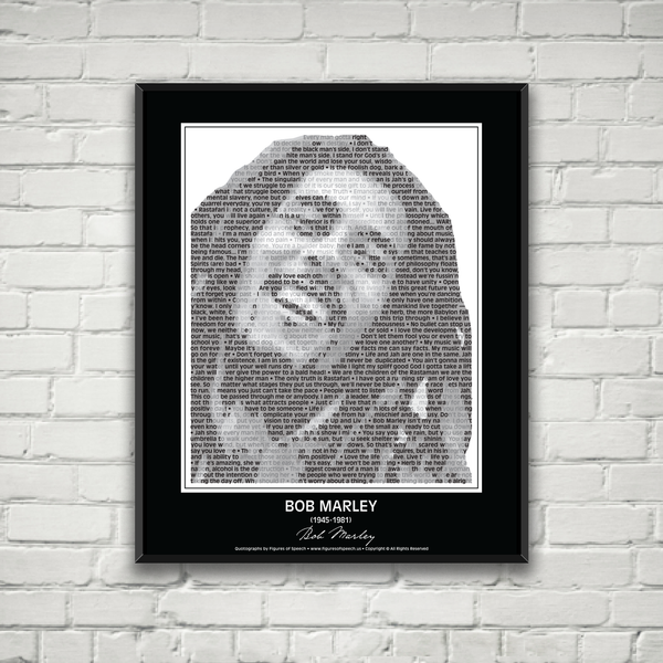 Original Bob Marley Poster in his own words. Image made of Bob Marley’s quotes!