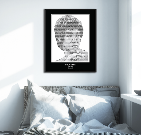 Original Bruce Lee Poster In his own words. Image made of Bruce Lee’s quotes!