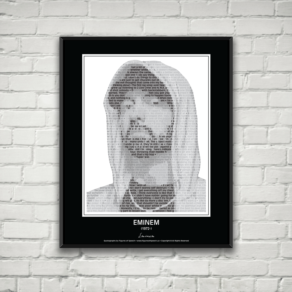 Original Eminem Poster in his own words. Image made of Eminem's