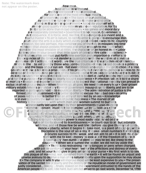 Original George Washington Poster in his own words. Image made of George Washington’s quotes!