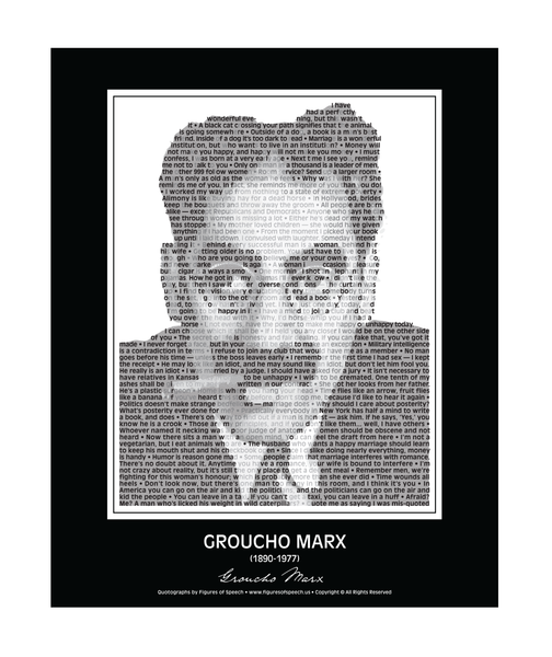 Original Groucho Marx Poster in his own words. Image made of Groucho’s quotes!