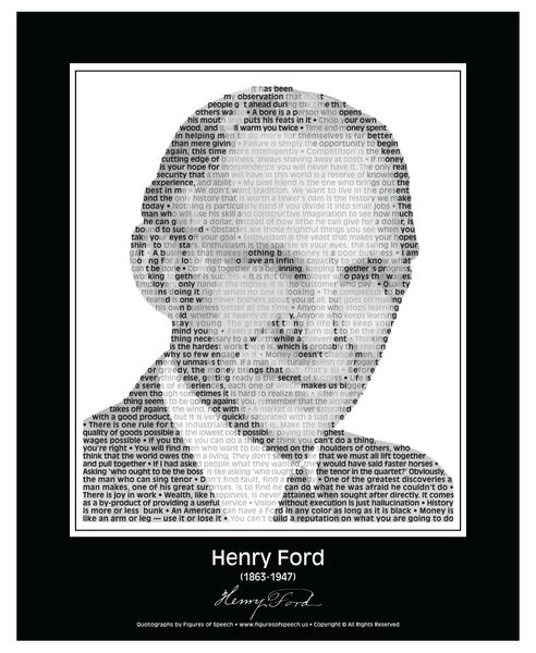 Original Henry Ford Poster in his own words. Image made of Ford’s quotes!