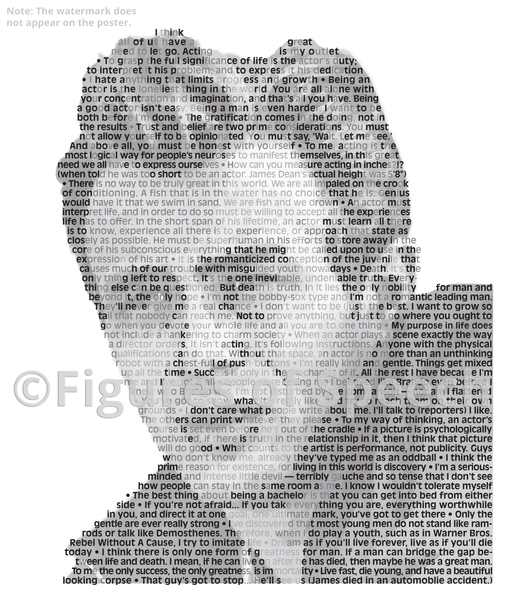 Original James Dean Poster in his own words. Image made of James Dean’s quotes!