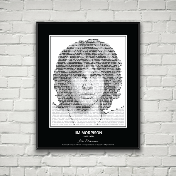 Original Jim Morrison Poster in his own words. Image made of Jim Morrison’s quotes