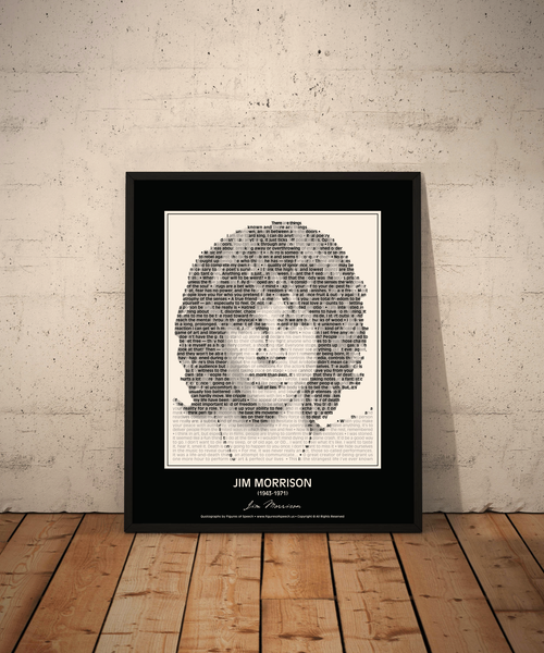 Original Jim Morrison Poster in his own words. Image made of Jim Morrison’s quotes