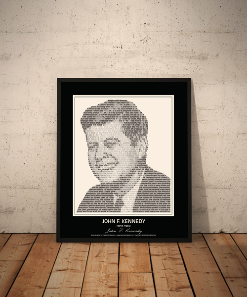 Original John F. Kennedy Poster in his own words. Image made of JFK’S quotes!