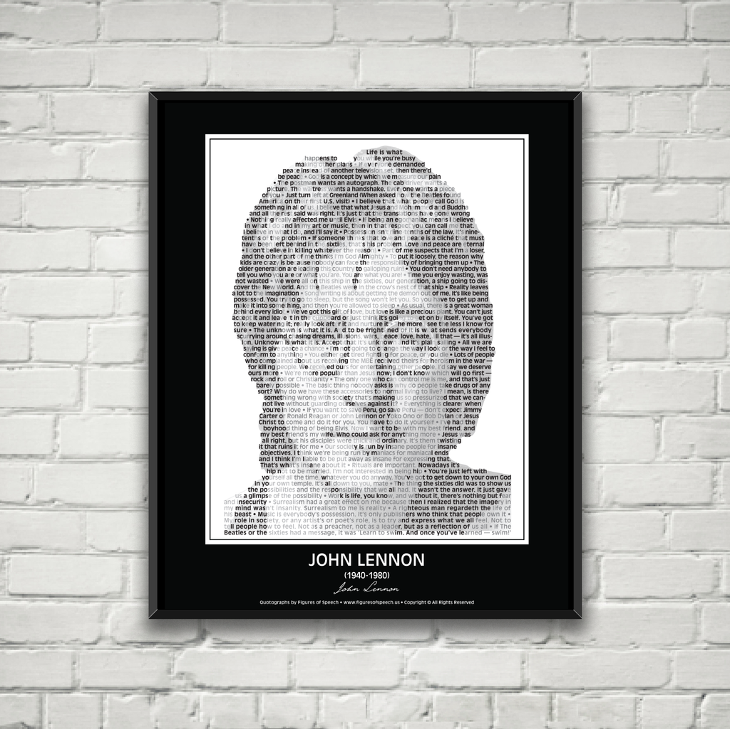 Original John Lennon Poster in his own words. Image made of John Lennon’s  quotes!