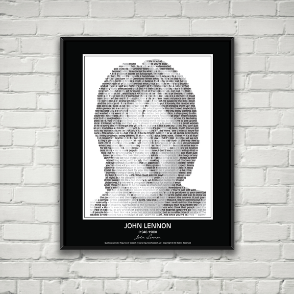 Original John Lennon Poster in his own words. Image made of John Lennon’s quotes!