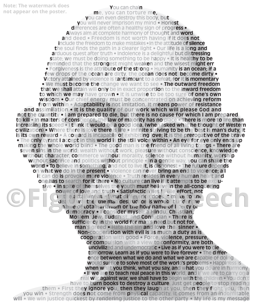 Original Gandhi Poster in his own words. Image made of Gandhi’s quotes!