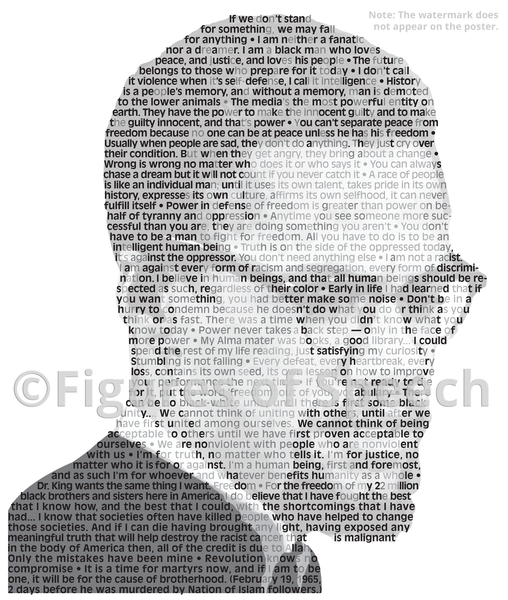 Original Malcolm X Poster in his own words. Image made of Malcolm X’s quotes!