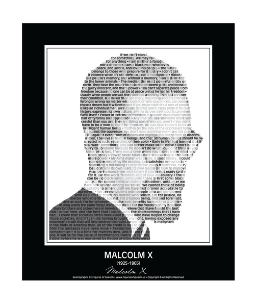 Original Malcolm X Poster in his own words. Image made of Malcolm X’s quotes!