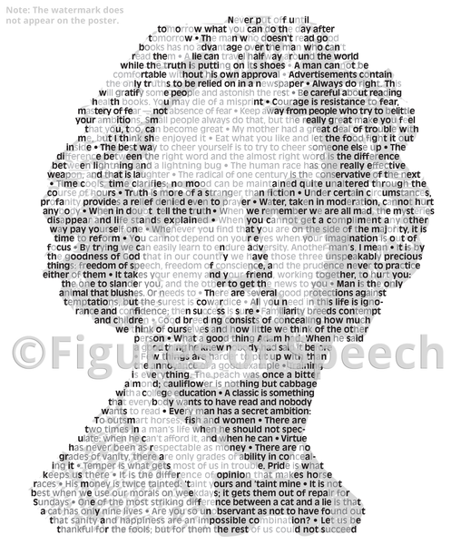 Original Mark Twain Poster in his own words. Image made of Mark Twain’s quotes!