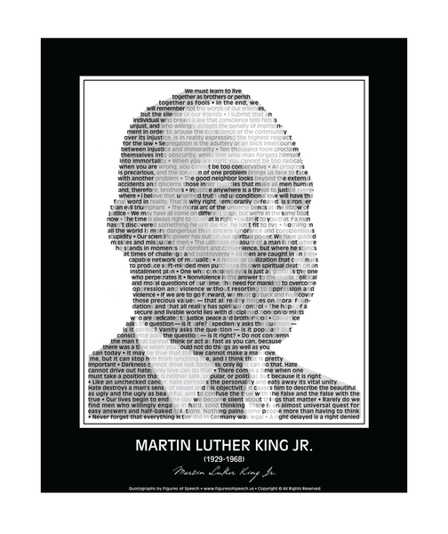 Original Martin Luther King Jr. Poster in his own words. Image made of MLK’s quotes!