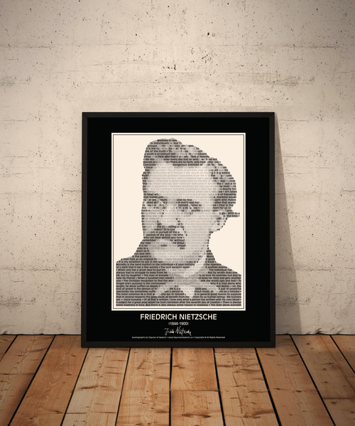 Original Nietzsche Poster in his own words. Image made of Nietzsche’s quotes!