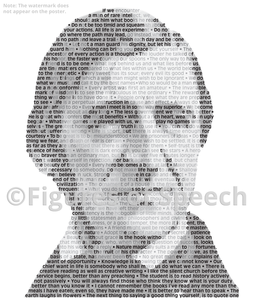 Original Ralph Waldo Emerson Poster in his own words. Image made of Emerson’s quotes!