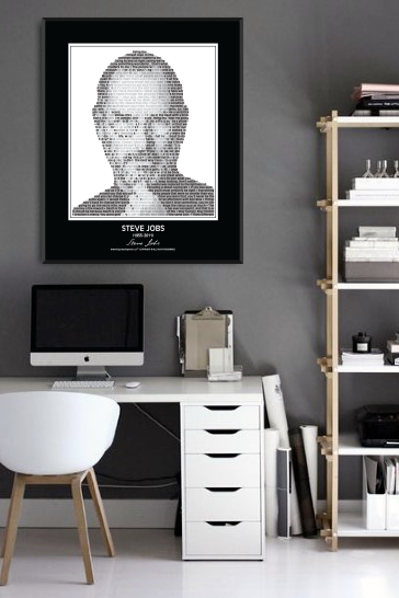 Original Steve Jobs Poster in his own words. Image made of Steve Jobs’ quotes!