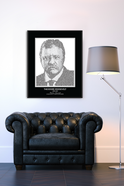Original Theodore Roosevelt Poster in his own words. Image made of Teddy Roosevelt’s quotes!