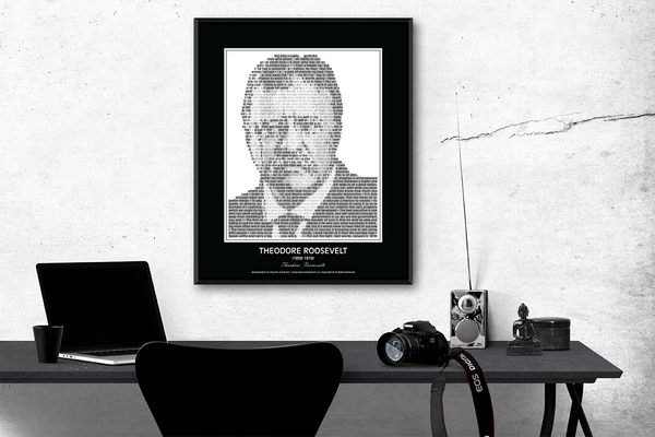 Original Theodore Roosevelt Poster in his own words. Image made of Teddy Roosevelt’s quotes!
