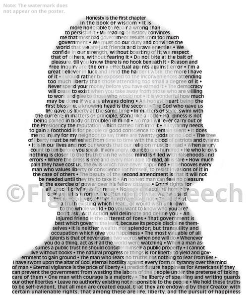 Original Thomas Jefferson Poster in his own words. Image made of Thomas Jefferson‘s quotes!