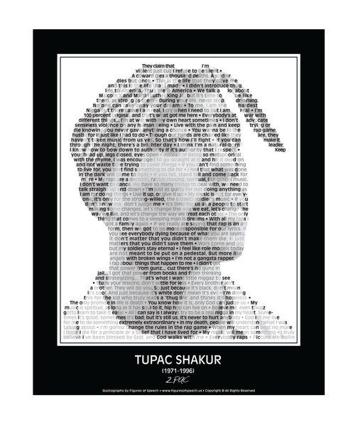 Original Tupac Shakur Poster in his own words. Image made of Tupac Shakur’s quotes!