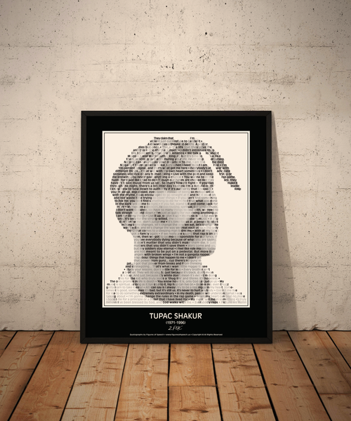 Original Tupac Shakur Poster in his own words. Image made of Tupac Shakur’s quotes!