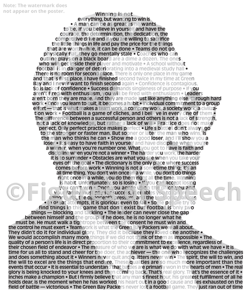 Original Vince Lombardi Poster in his own words. Image made of Vince Lombardi’s Quotes!