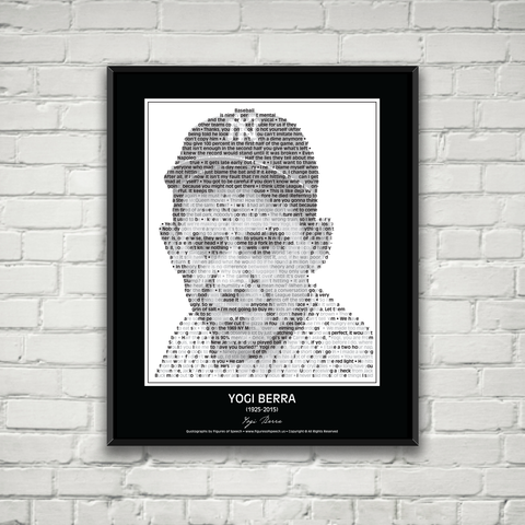 Original Yogi Berra Poster in his own words. Image made of Yogi’s best quotes!